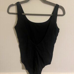Everlane Black The Square Neck Sleevless One Piece Bodysuit S